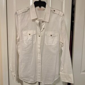 Tory Burch Cream Button-Up Shirt